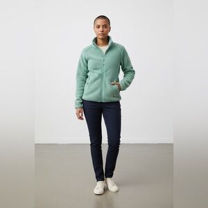 Fjallraven Women's Mint Green Full-Zip Teddy Fleece Jacket